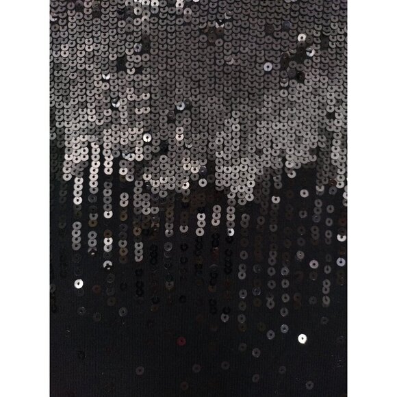 Marled Black Sleeveless High Neck Top with Silver Sequins, XS, NWT - Picture 5 of 7